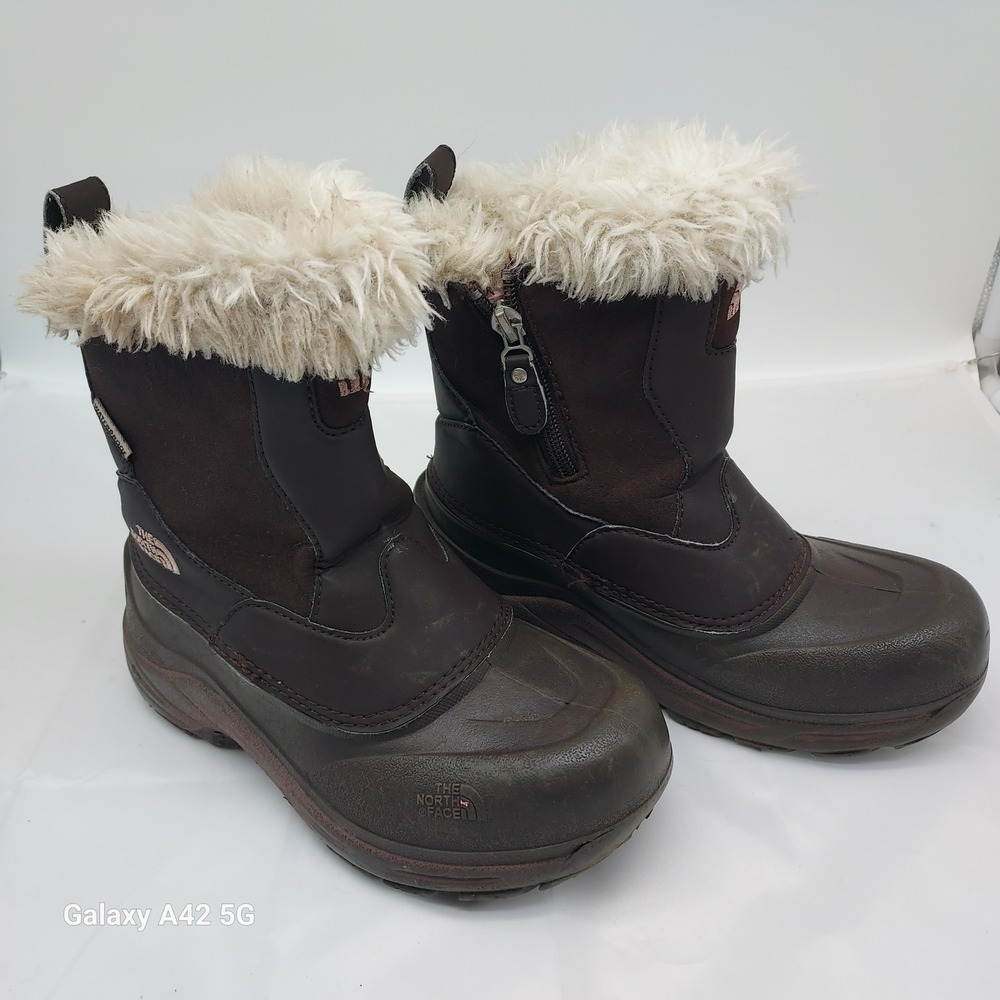 The North Face Girls‎ Heatseeker Waterproof Brown Winter Boots Faux Fur Size 2